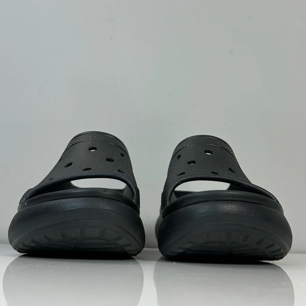 Crocs Classic Crush Slide Sandals Black Unisex Womens 12 Mens 10